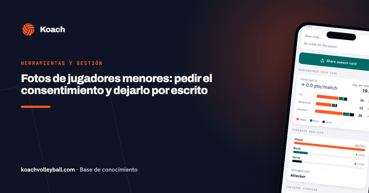 Fotos de jugadores menores: pedir el consentimiento y dejarlo por escrito
