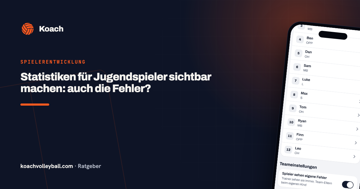 Statistiken für Jugendspieler sichtbar machen: auch die Fehler?