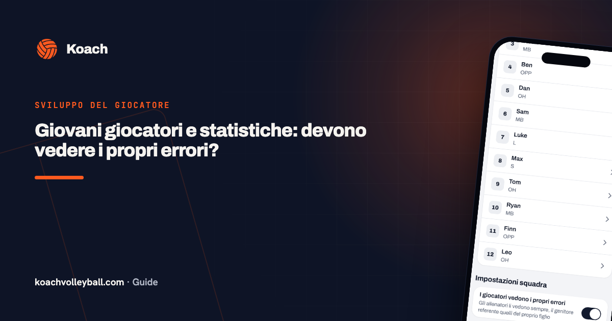 Giovani giocatori e statistiche: devono vedere i propri errori?