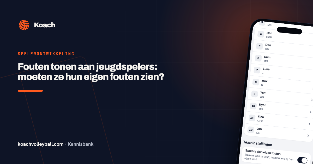 Fouten tonen aan jeugdspelers: moeten ze hun eigen fouten zien?