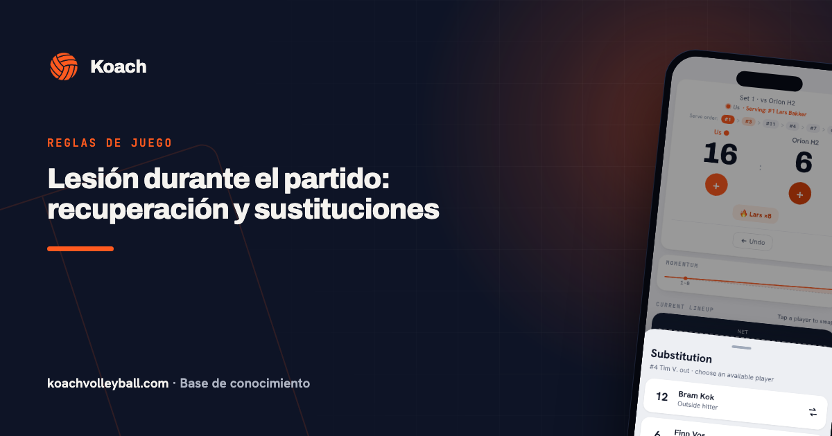 Lesión durante el partido: recuperación y sustituciones