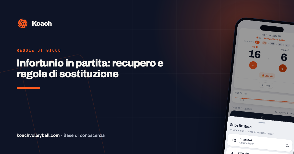 Infortunio in partita: recupero e regole di sostituzione
