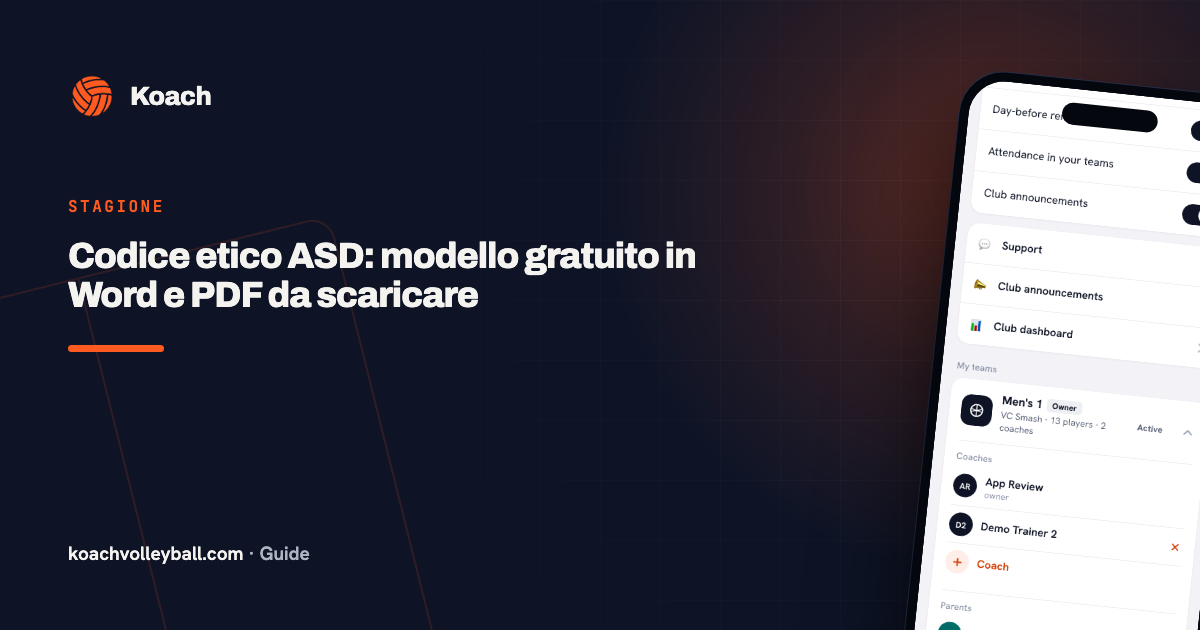 Codice etico ASD: modello gratuito in Word e PDF da scaricare