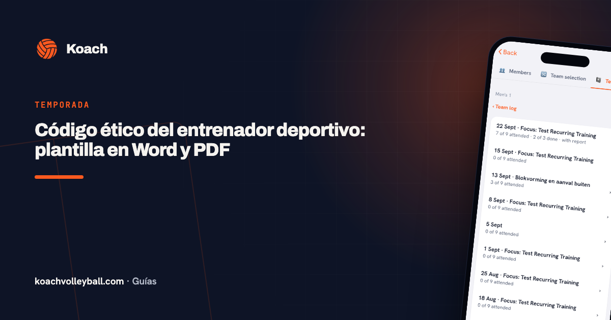 Código ético del entrenador deportivo: plantilla en Word y PDF
