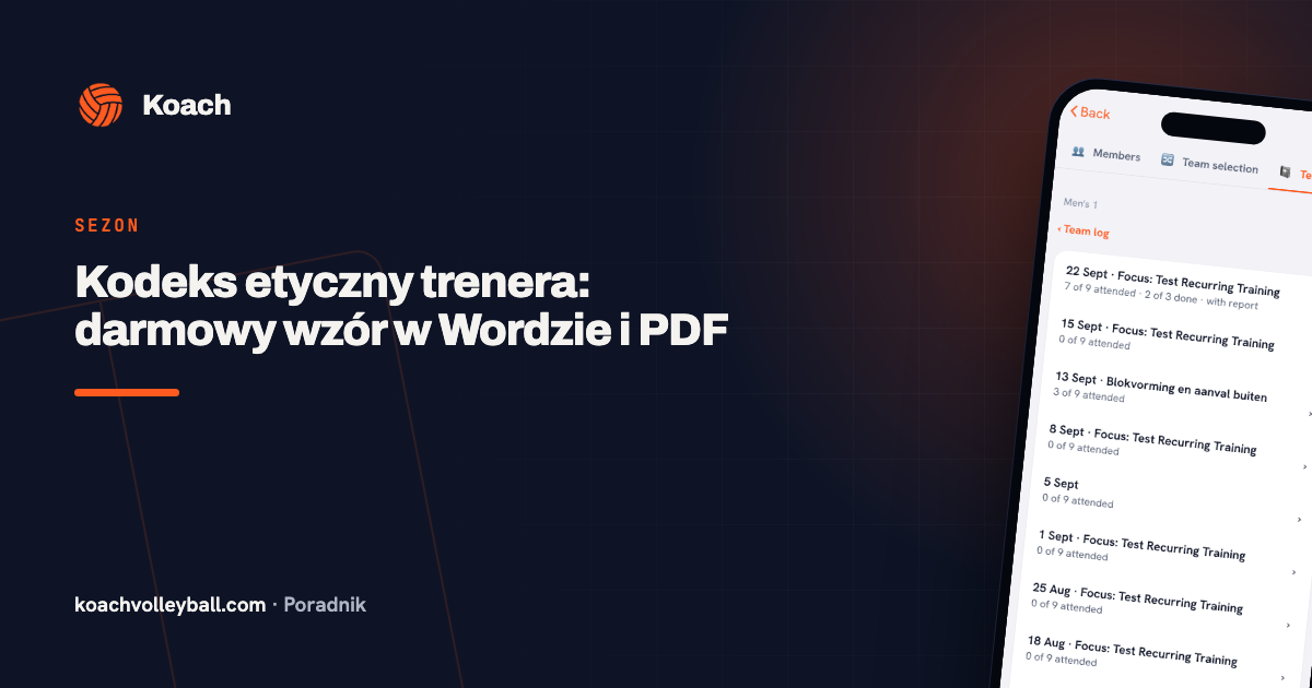 Kodeks etyczny trenera: darmowy wzór w Wordzie i PDF