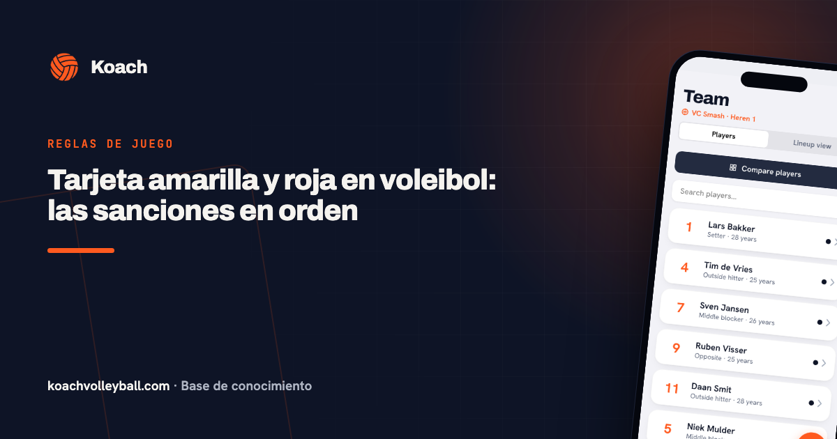 Tarjeta amarilla y roja en voleibol: las sanciones en orden