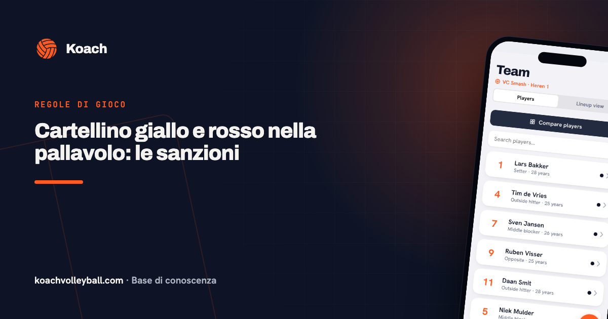 Cartellino giallo e rosso nella pallavolo: le sanzioni