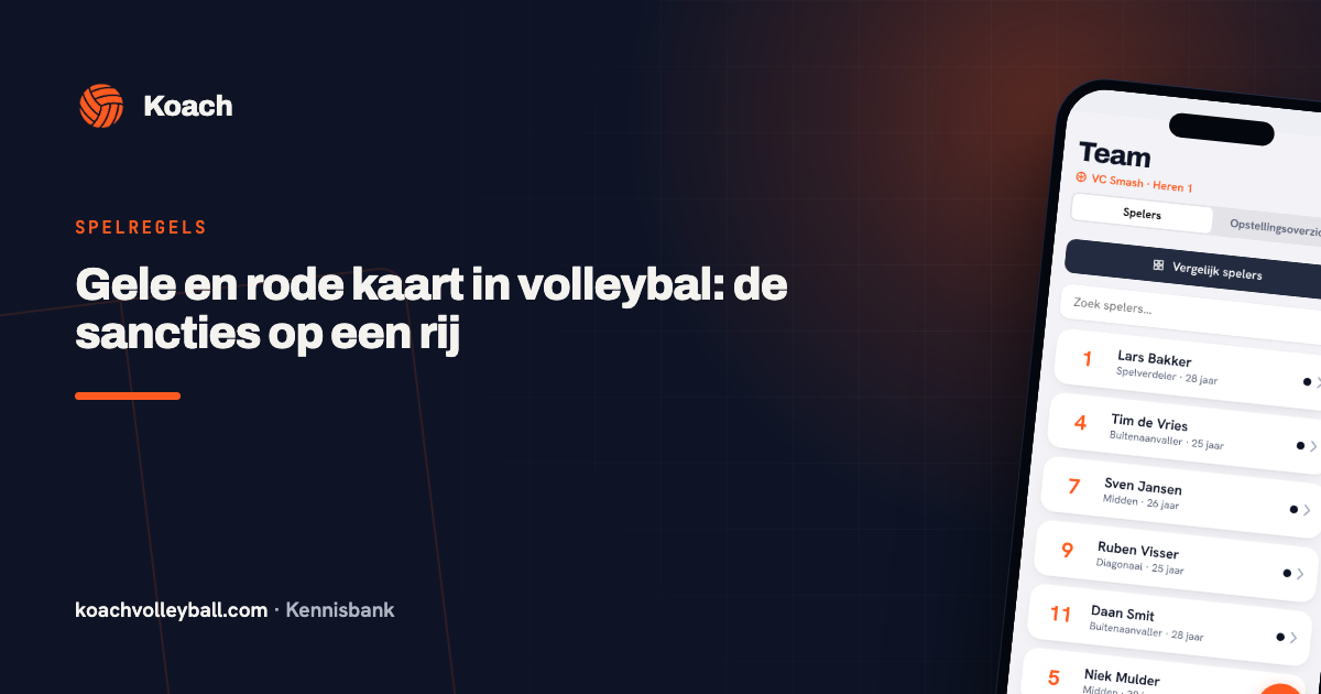Teamoverzicht in de Koach-app met de selectie en de teamafspraken