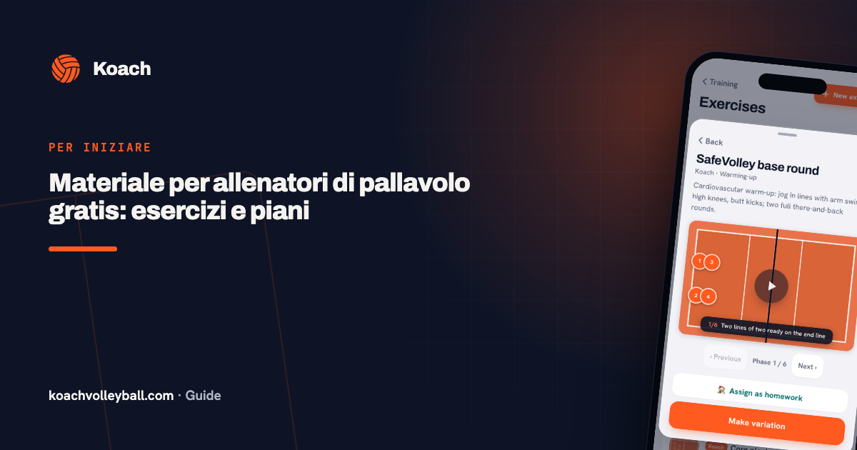 Materiale per allenatori di pallavolo gratis: esercizi e piani