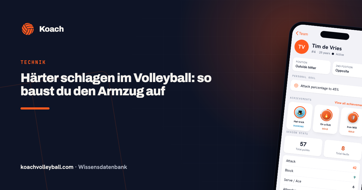 Härter schlagen im Volleyball: so baust du den Armzug auf