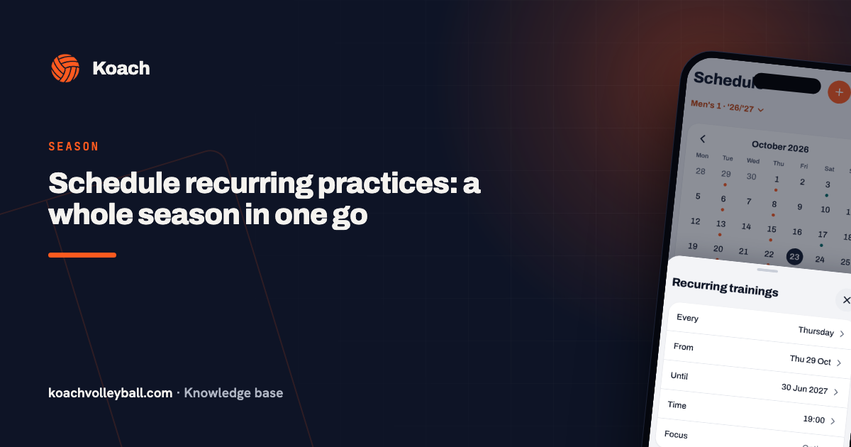 Schedule recurring practices: a whole season in one go