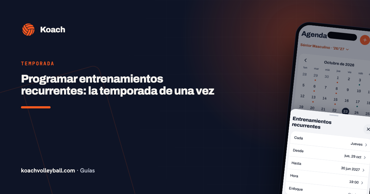 Programar entrenamientos recurrentes: la temporada de una vez