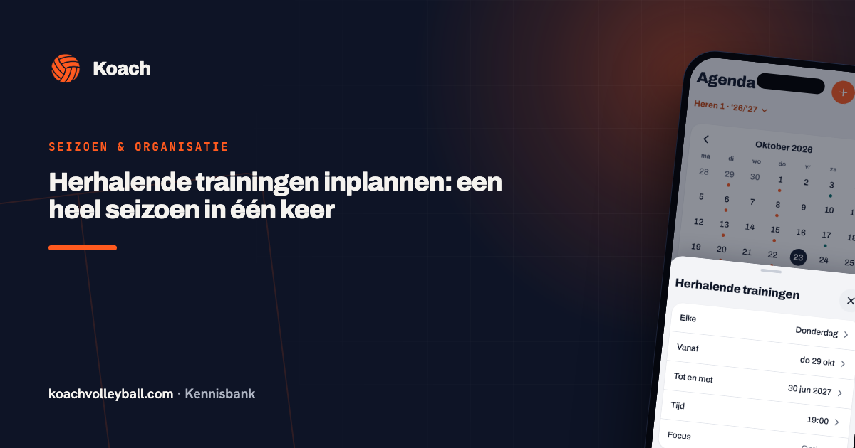 Herhalende trainingen inplannen: een heel seizoen in één keer