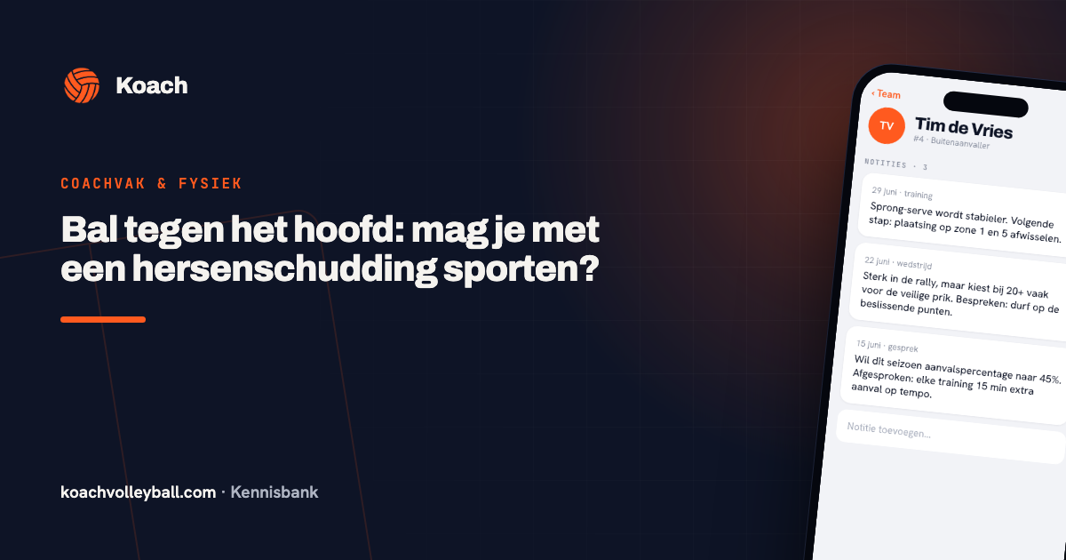 Notitiescherm met per speler een korte aantekening met datum na een training