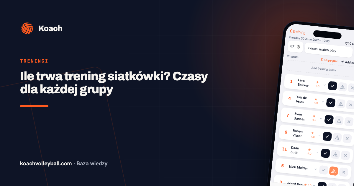 Ile trwa trening siatkówki? Czasy dla każdej grupy