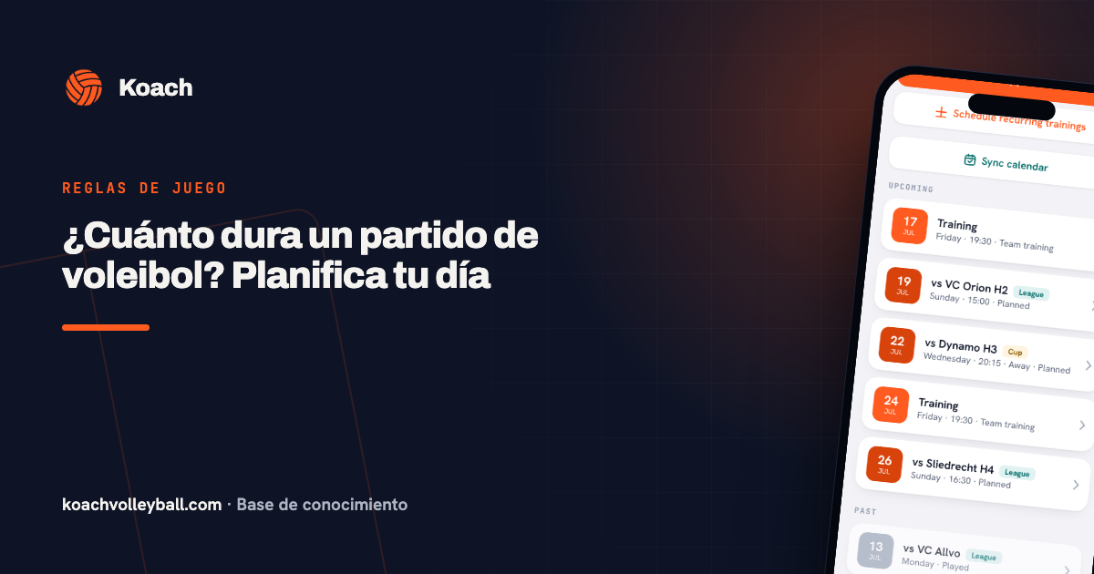 ¿Cuánto dura un partido de voleibol? Planifica tu día