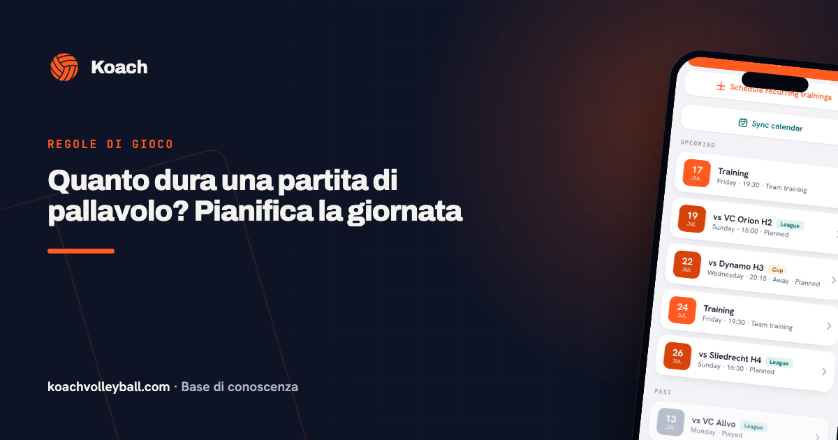 Quanto dura una partita di pallavolo? Pianifica la giornata