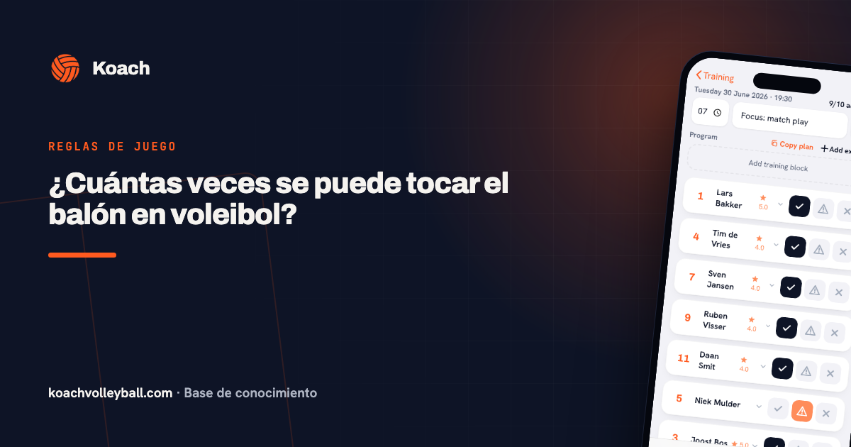 ¿Cuántas veces se puede tocar el balón en voleibol?