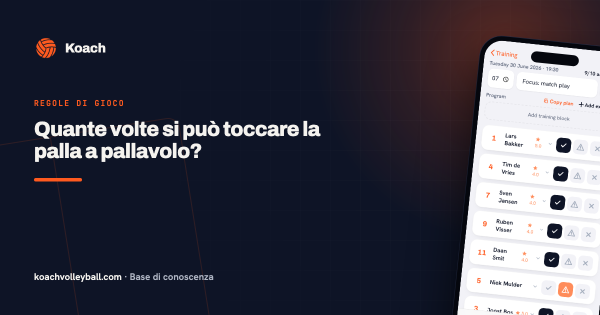 Quante volte si può toccare la palla a pallavolo?
