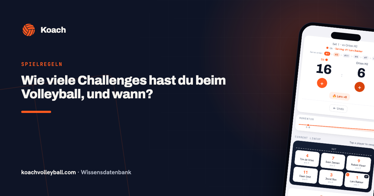 Wie viele Challenges hast du beim Volleyball, und wann?