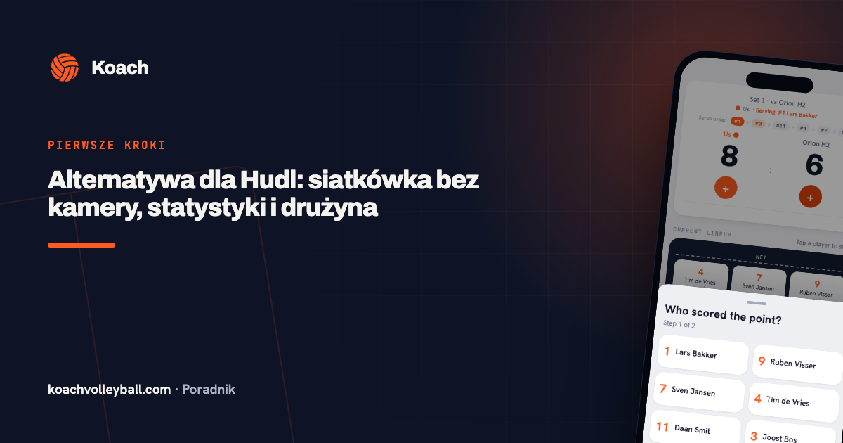 Alternatywa dla Hudl: siatkówka bez kamery, statystyki i drużyna