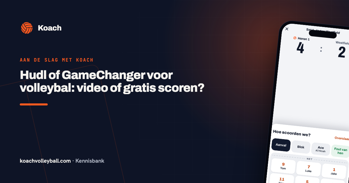 Hudl of GameChanger voor volleybal: video of gratis scoren?