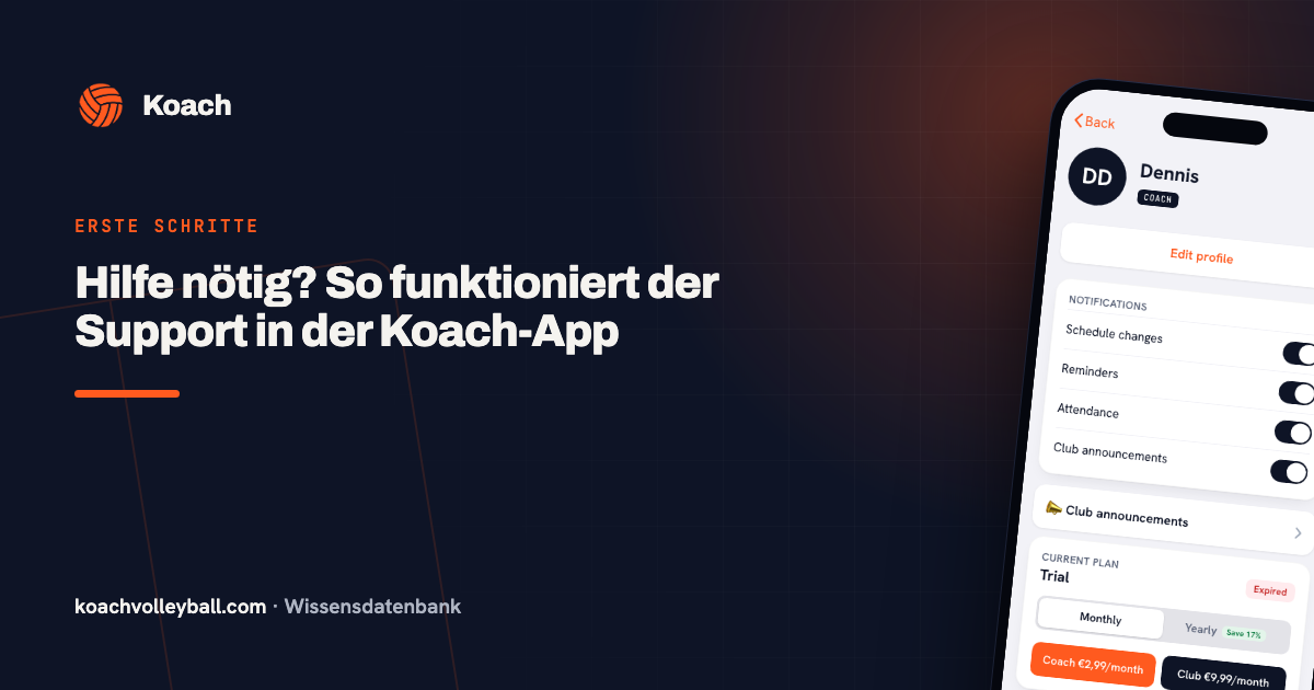 De Support-functie in de Koach-app: een vraag intypen en direct artikelsuggesties krijgen