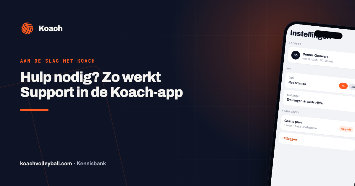 De Support-functie in de Koach-app: een vraag intypen en direct artikelsuggesties krijgen