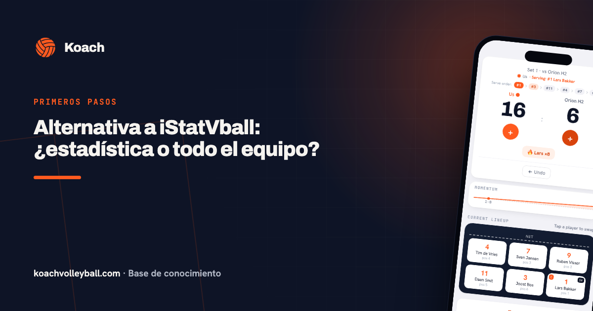 Alternativa a iStatVball: ¿estadística o todo el equipo?