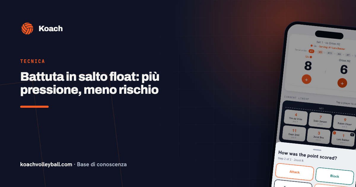 Battuta in salto float: più pressione, meno rischio