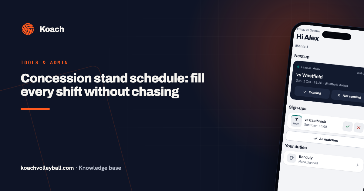 Concession stand schedule: fill every shift without chasing