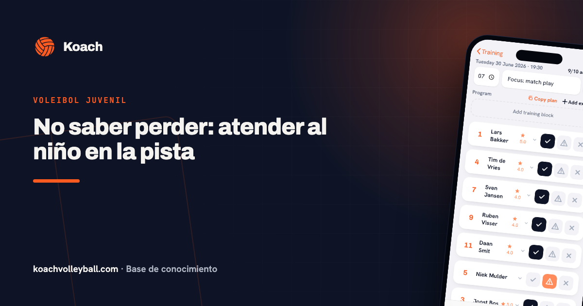 No saber perder: atender al niño en la pista