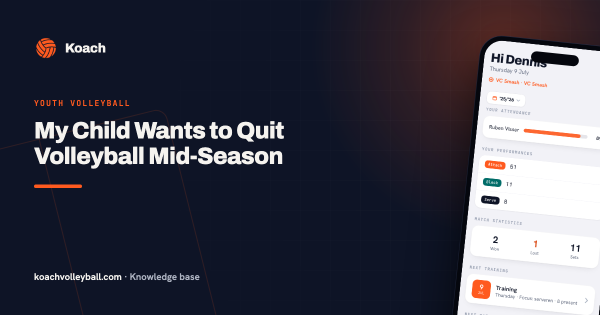 My Child Wants to Quit Volleyball Mid-Season