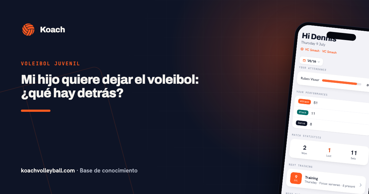 Mi hijo quiere dejar el voleibol: ¿qué hay detrás?