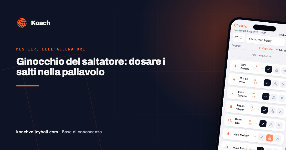 Ginocchio del saltatore: dosare i salti nella pallavolo