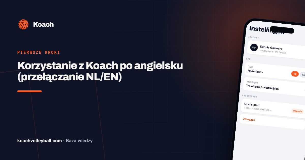 Taalinstelling in de Koach-app: keuze uit zes talen
