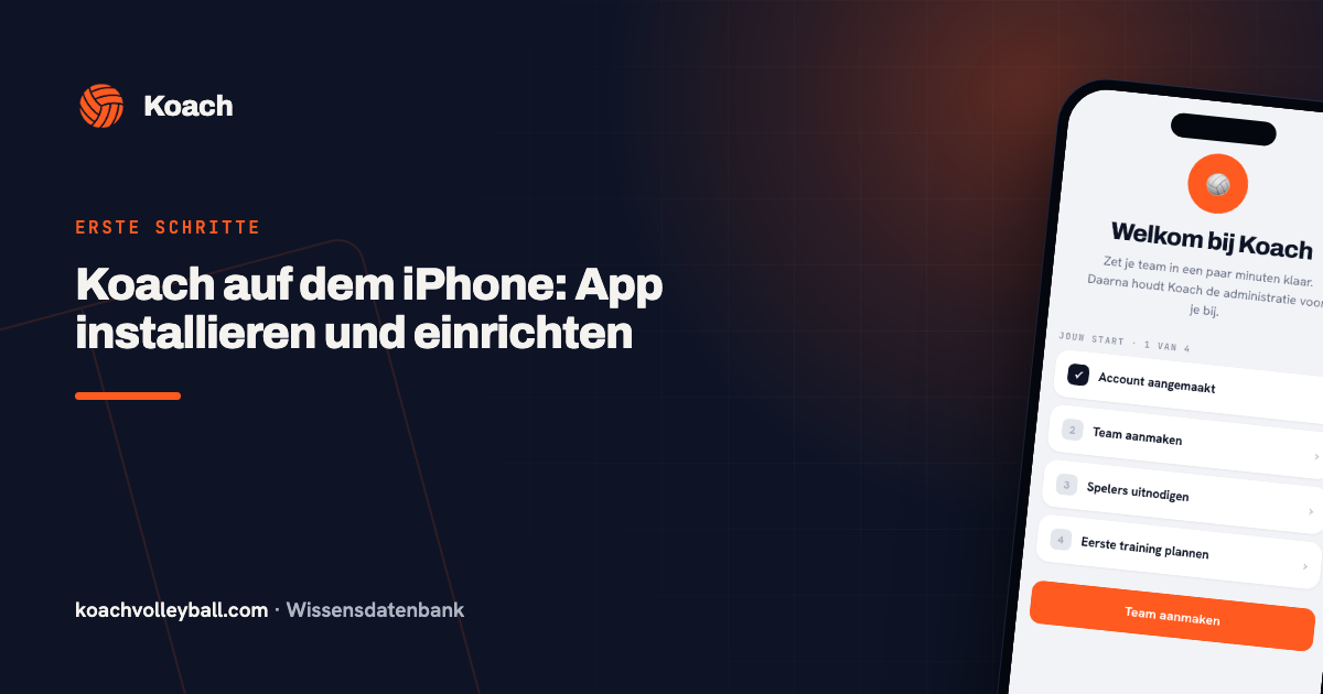 De Koach-app op iPhone met het welkomstscherm