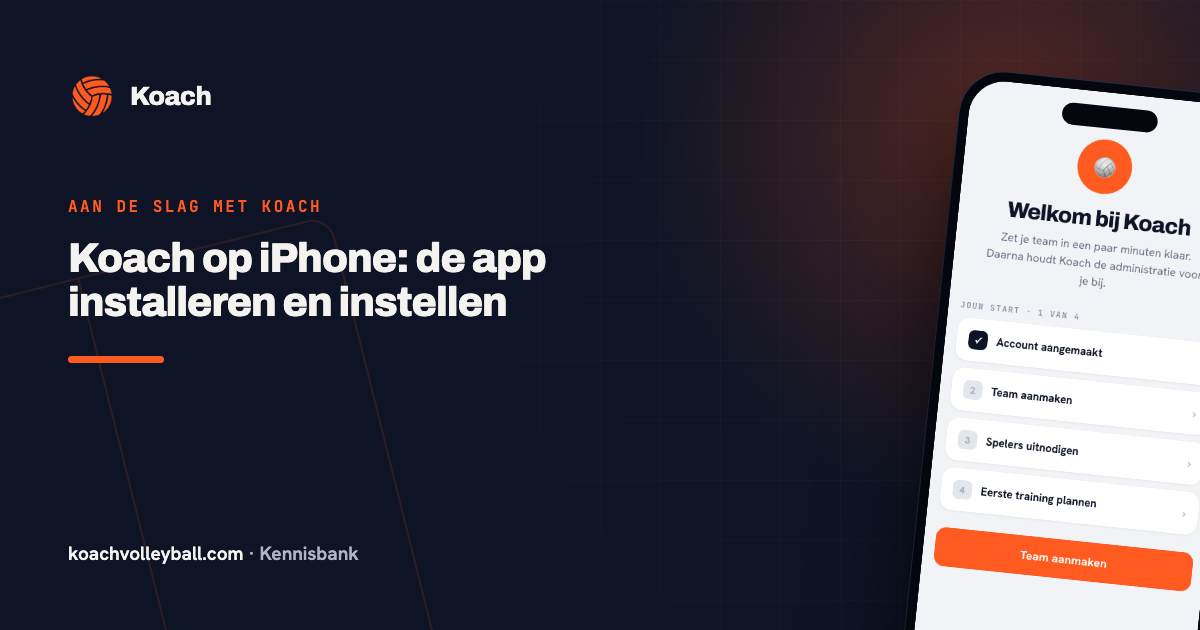 De Koach-app op iPhone met het welkomstscherm