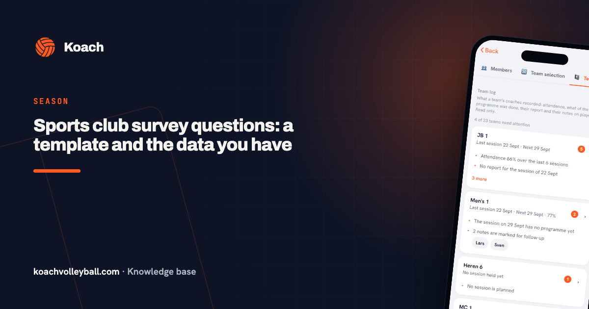 Sports club survey questions: a template and the data you have
