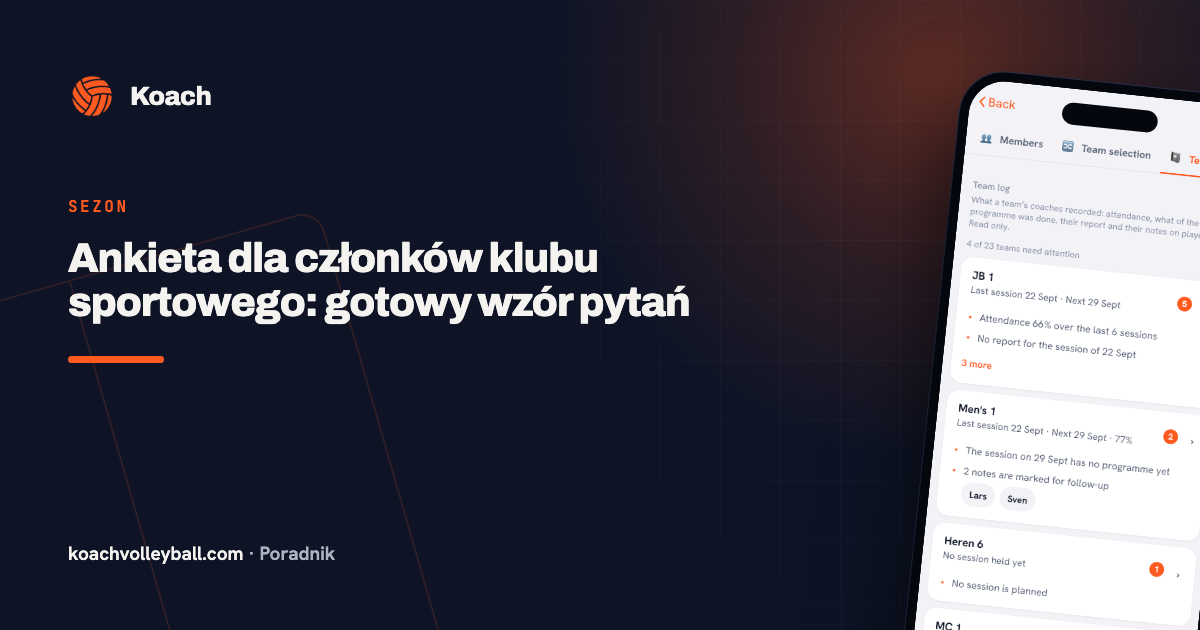Ankieta dla członków klubu sportowego: gotowy wzór pytań