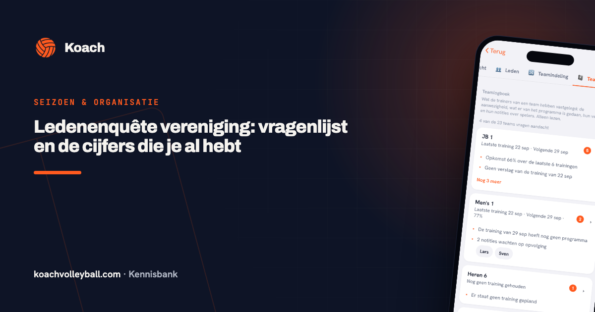 Ledenenquête vereniging: vragenlijst en de cijfers die je al hebt