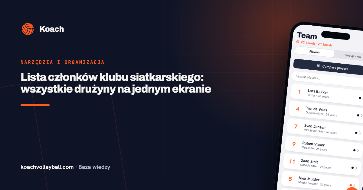 Lista członków klubu siatkarskiego: wszystkie drużyny na jednym ekranie