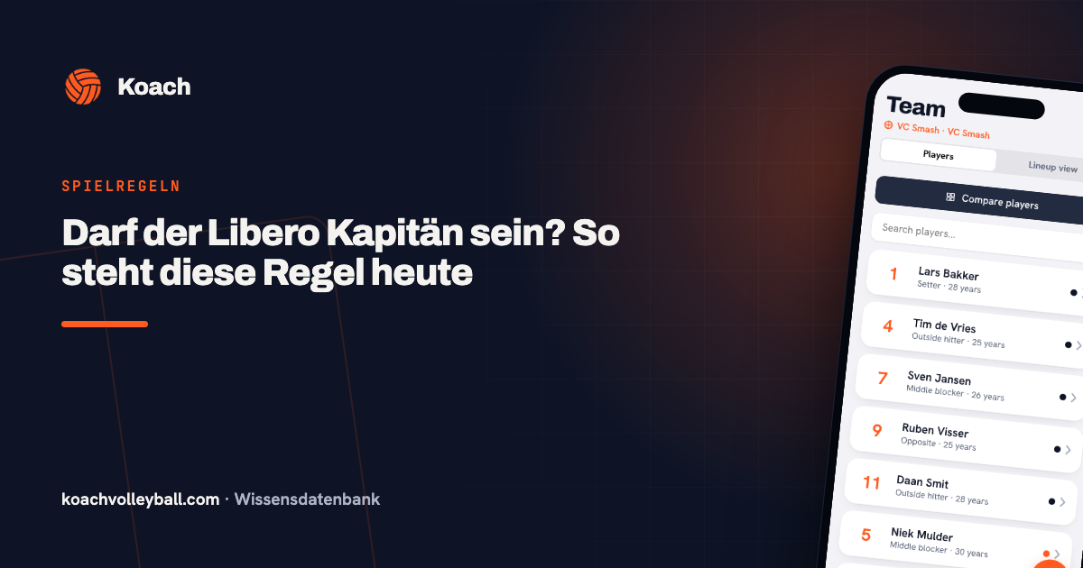 Darf der Libero Kapitän sein? So steht diese Regel heute