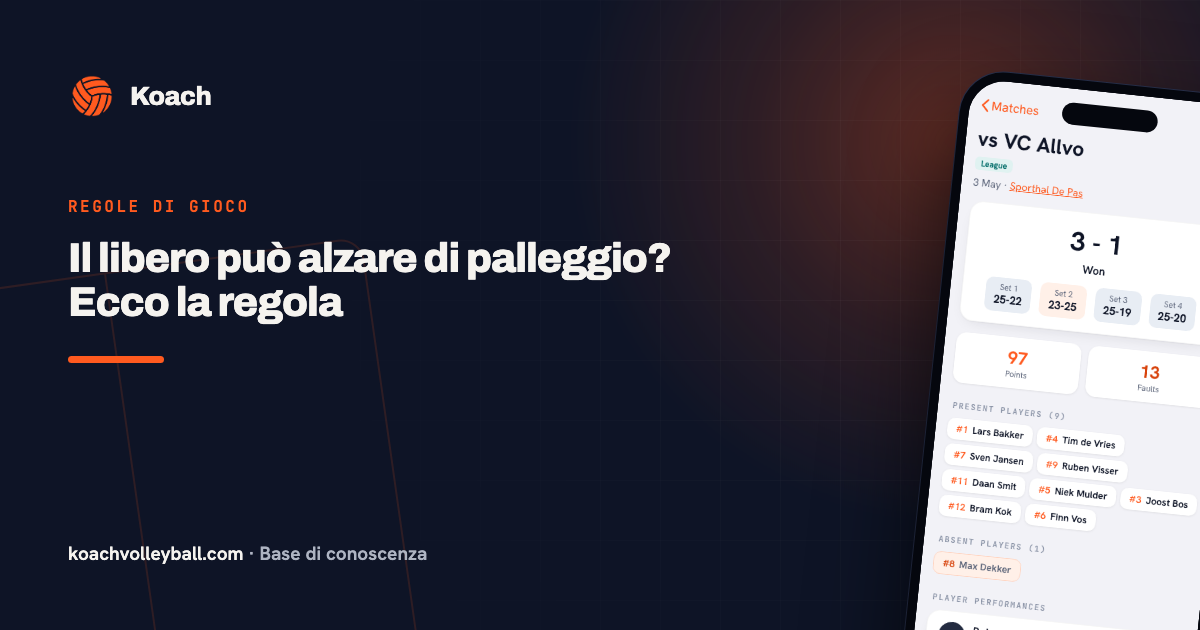 Il libero può alzare di palleggio? Ecco la regola