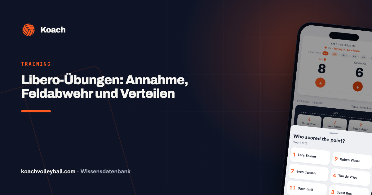 Libero-Übungen: Annahme, Feldabwehr und Verteilen