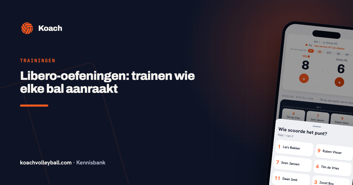 Registratiescherm in de Koach-app waarin per bal het type en de kwaliteit worden vastgelegd