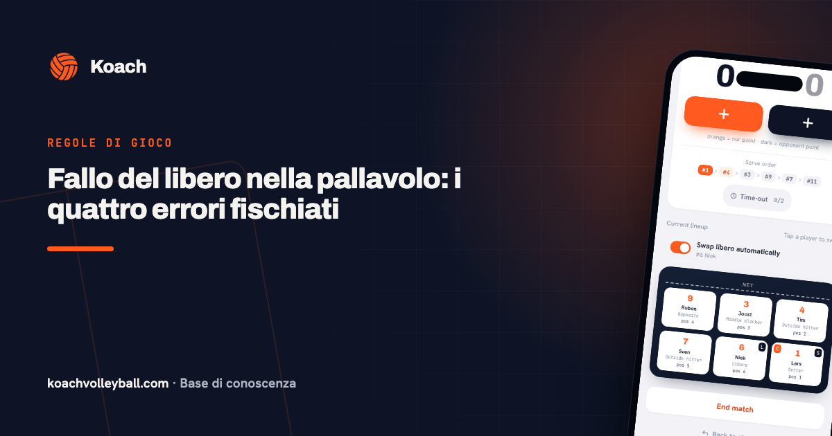 Fallo del libero nella pallavolo: i quattro errori fischiati