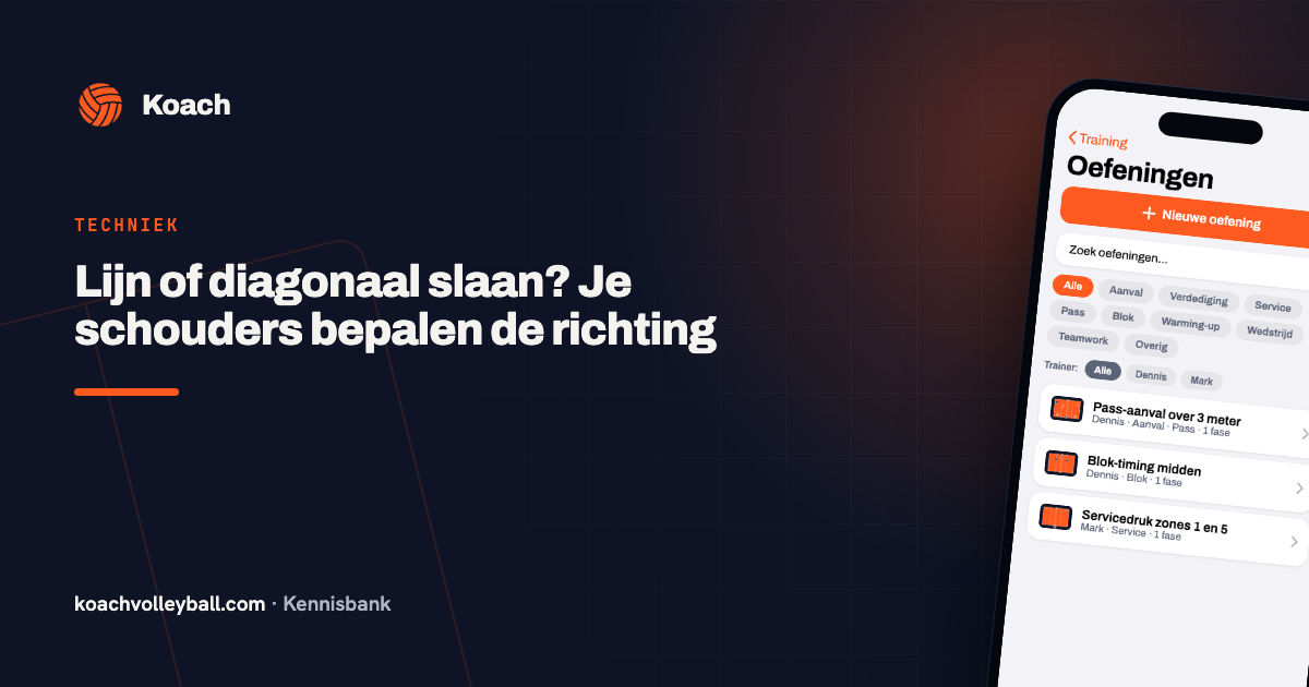 Aanvalsoefeningen met doelzones in de oefeningenbibliotheek van de Koach-app