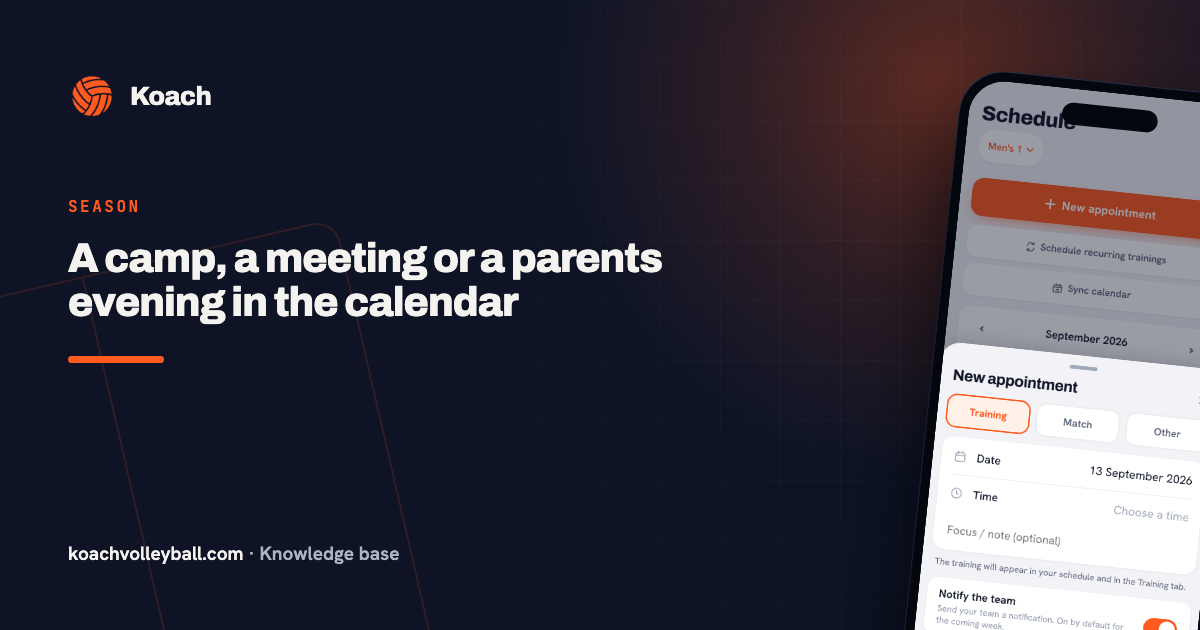 A camp, a meeting or a parents evening in the calendar