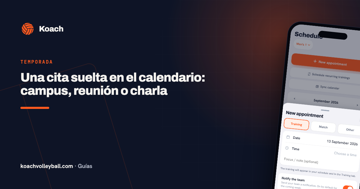 Una cita suelta en el calendario: campus, reunión o charla